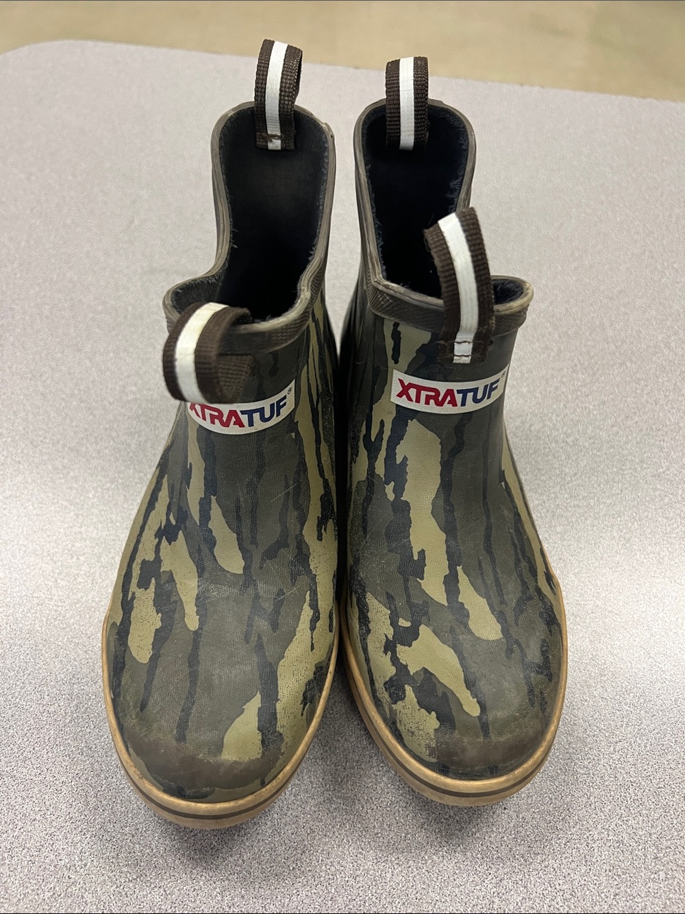 XTRATUF Kids' Camo Waterproof Slip-On Boots - Green